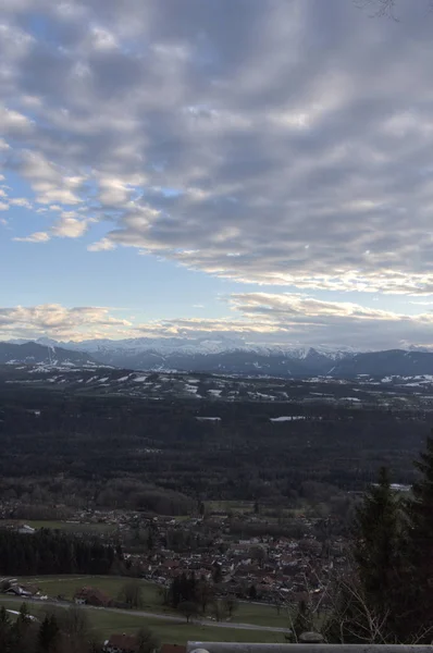 Vue Sur Paysage Urbain Ville Peissenberg Jour — Photo