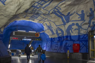 İsveç, Stockholm - Sirca, 2018: modern Stokholm, İsveç metro istasyonu tasarlanmıştır.