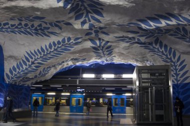 İsveç, Stockholm - Sirca, 2018: modern Stokholm, İsveç metro istasyonu tasarlanmıştır.