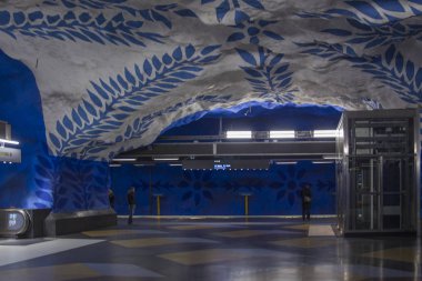 İsveç, Stockholm - Sirca, 2018: modern Stokholm, İsveç metro istasyonu tasarlanmıştır.