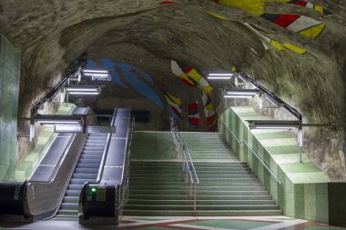 İsveç, Stockholm - Sirca, 2018: modern Stokholm, İsveç metro istasyonu tasarlanmıştır.