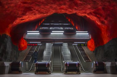 İsveç, Stockholm - Sirca, 2018: modern Stokholm, İsveç metro istasyonu tasarlanmıştır.