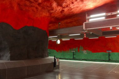 İsveç, Stockholm - Sirca, 2018: modern Stokholm, İsveç metro istasyonu tasarlanmıştır.