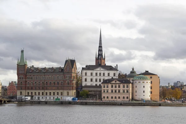 Vista Estocolmo Toma Del Día Frente Mar — Foto de Stock