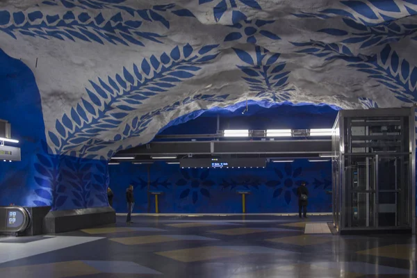 Sweden Stockholm Sirca 2018 Современная Станция Метро Стокгольме Швеция — стоковое фото