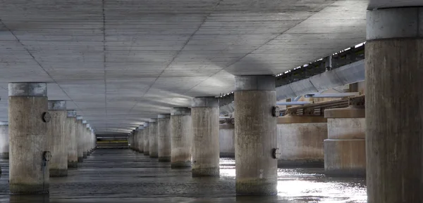 Bottom of bridge in Stockholm, selective focus