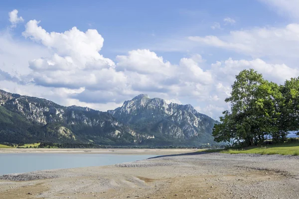 Lago Grund Foreseen Con Alpes Fondo — Foto de Stock