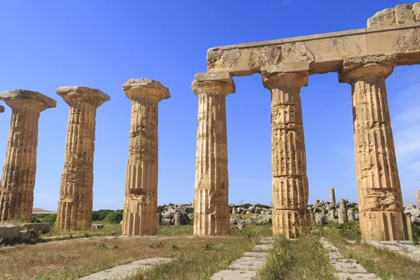 Ancient Greek temple ruins. Day time shot