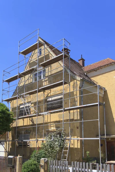 Renovatie Herstel Van Gevel Van Oude Huis — Stockfoto