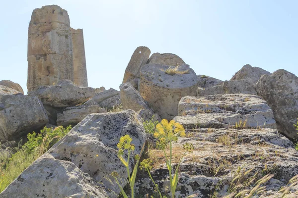 Antik Yunan Tapınağı Kalıntıları Gün Zaman Atış — Stok fotoğraf