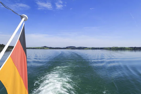 Ausflugsschiff Auf Dem Forggensee Selektiver Fokus — Stockfoto