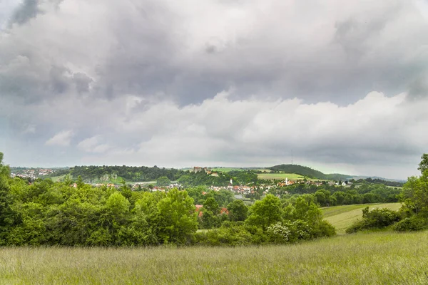 Nuvens Chuva Sobre Harburg Foco Seletivo — Fotografia de Stock