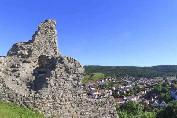 Vue Ruine Old Castle Bopfingen Sur Ville Allemagne — Photo
