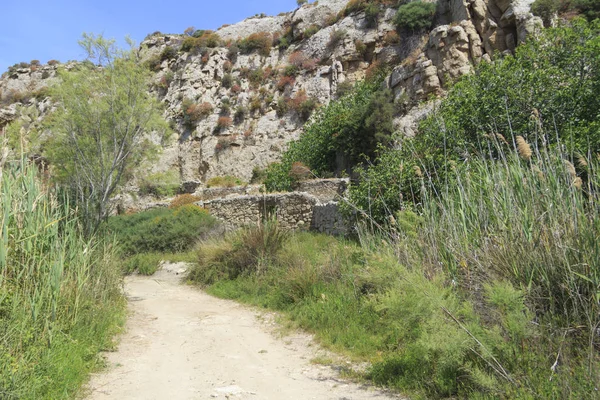 Sicilya, İtalya kırsal toprak yol görünümünü