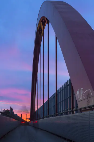 Brücke Auf Der Autobahn Tagesschuss — Stockfoto