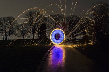 Lichtkreisel vor dem Bismarkturm be Augsburg
