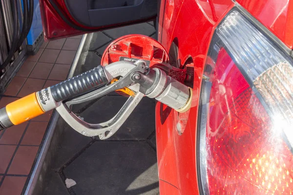 Posto Combustível Gasolina Close Tiro — Fotografia de Stock
