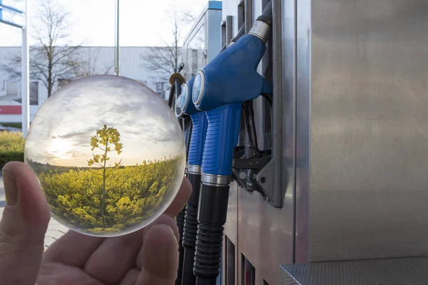 Posto Combustível Gasolina Close Tiro — Fotografia de Stock