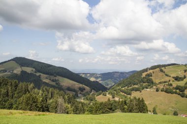 Rhein-Level yönde Mnstertal üzerinde dağ Belchen kara orman üzerinden görüntülemek  