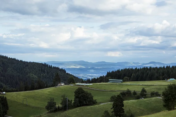 Panorama Från Sweigmatt Den Svart Skogen Över Staden Wehr Till — Stockfoto