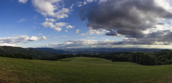Panorama Von Sweigmatt Schwarzwald Über Die Stadtwehr Bis Den Alpen — Stockfoto