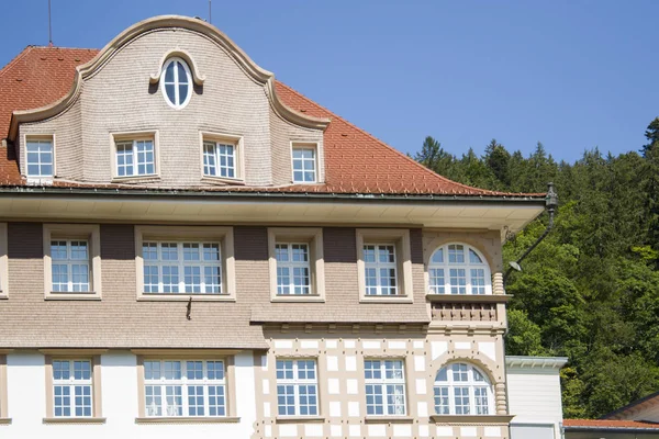 Schwarzwald Haus Mit Holzvertäfelung Sankt Blasien Schwarzwald — Stockfoto