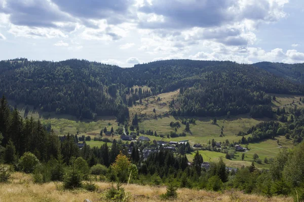 黒い森の Menzenschwand の村の近くの谷を表示します — ストック写真