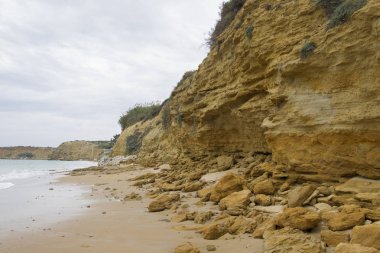 Fırtınalı gün, Andalusia Atlantik kıyılarının görünümü 