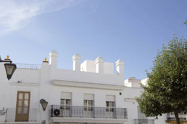 Fachadas Blancas Conil Frontera España —  Fotos de Stock