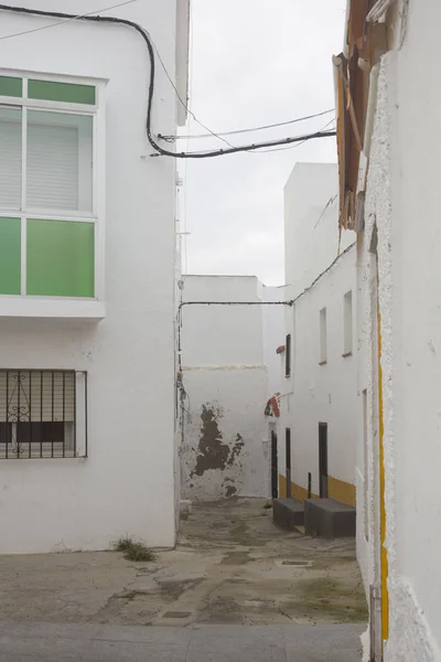 Gevels Van Witte Huizen Stad Van Conil Frontera Spanje — Stockfoto