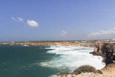 Doğal görünümü peyzaj Sagres ve Atlantik Okyanusu, Portekiz