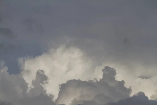 Vue Panoramique Grands Nuages Blancs — Photo