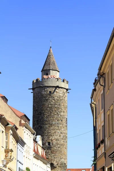Blick Auf Den Historischen Wendischen Turm Bautzen — Stockfoto