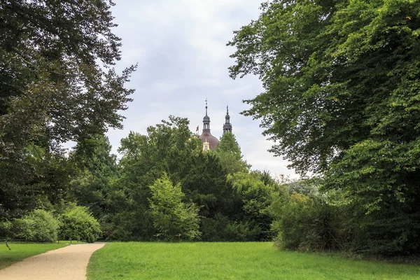 Utsikt Över Tornen New Castle Bad Muskau Tyskland — Stockfoto