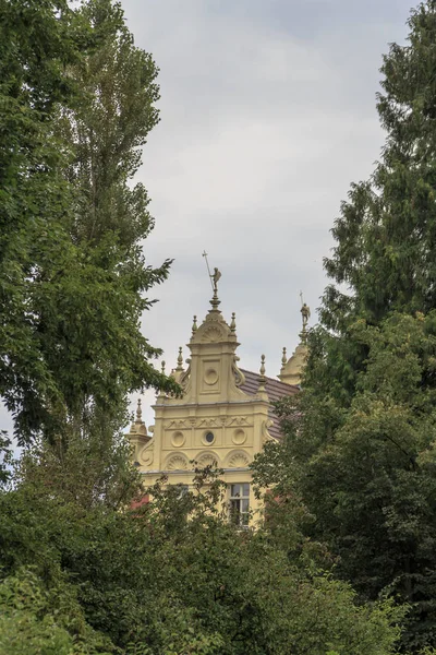 Nézd New Castle Homlokzat Bad Muskau Németország — Stock Fotó