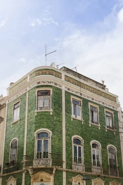 Zdobione Fasady Domu Azulejos Lagos Portugalia — Zdjęcie stockowe