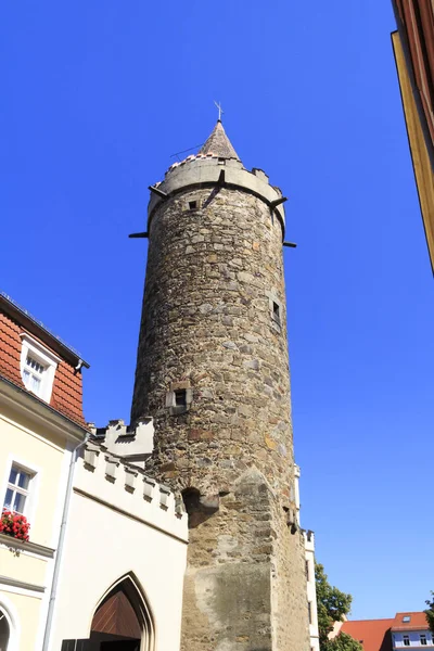 Zobacz Historyczne Wendyjskie Wieża Mieście Bautzen Niemcy — Zdjęcie stockowe