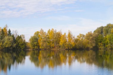 Ilse Gölü ve Knigsbrunn Augsburg yakınındaki ormanda görünümü 