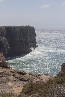 Doğal görünümü peyzaj Sagres ve Atlantik Okyanusu, Portekiz