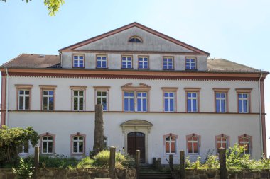 Pulsnitz, Almanya'da evlerin cephe görünümü