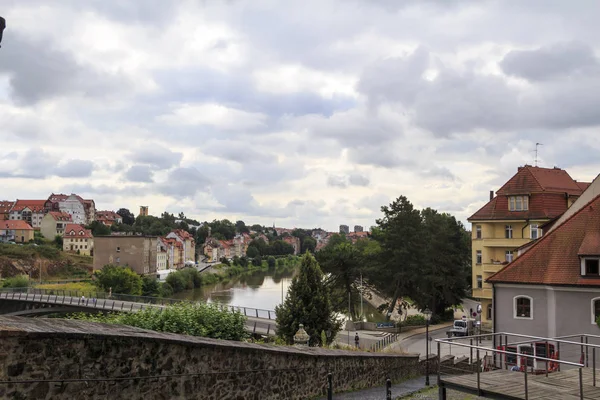 Visa Över Zgorzelec Himlen Med Moln Sydvästra Polen — Stockfoto