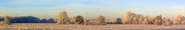 Vista Panorâmica Paisagem Inverno Pôr Sol — Fotografia de Stock