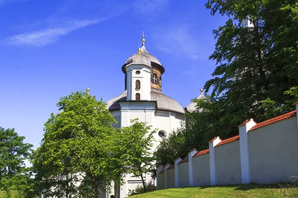 Utsikt Över Pilgrimskyrkan Maria Birnbaum Bayern Tyskland — Stockfoto