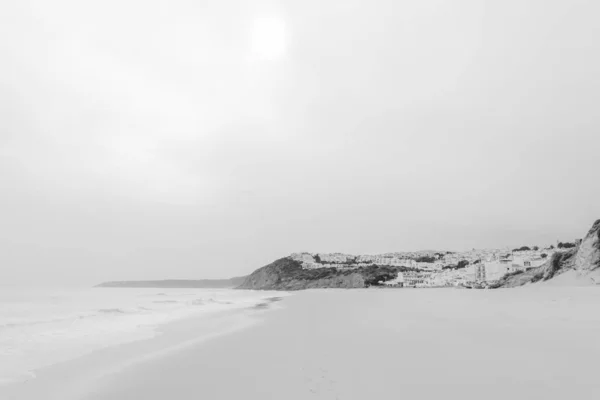 Scenic View Sandy Beach Overcast Portugal — Stock Photo, Image