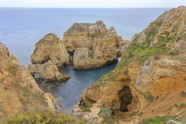 Vista Panorâmica Custo Mar Com Falésias Água — Fotografia de Stock