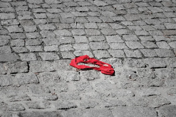 Unos Páneles Rojos Con Encaje Lado Carretera — Foto de Stock