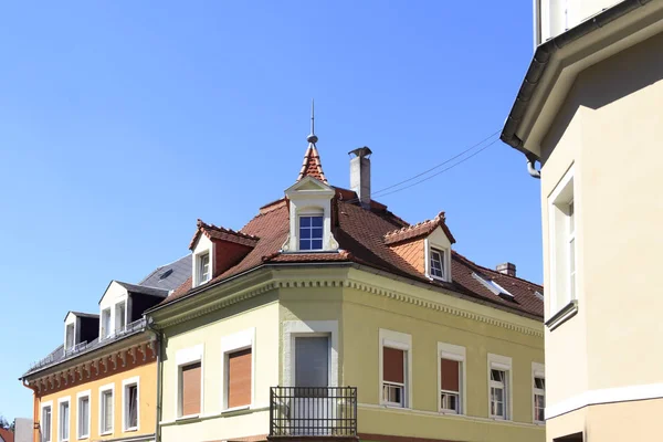 Blick Auf Häuserfassaden Pulsnitz — Stockfoto