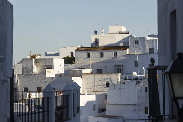 Fachadas Casas Pueblo Blanco Vejer Frontera Andalucía —  Fotos de Stock