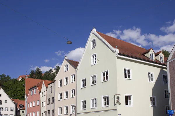 Edificios Residenciales Estrecha Calle Del Casco Antiguo Ciudad Landsberg — Foto de Stock