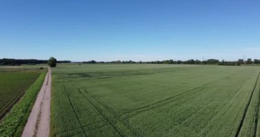 Alp eteklerindeki tarım arazilerinin üzerinden uçmak